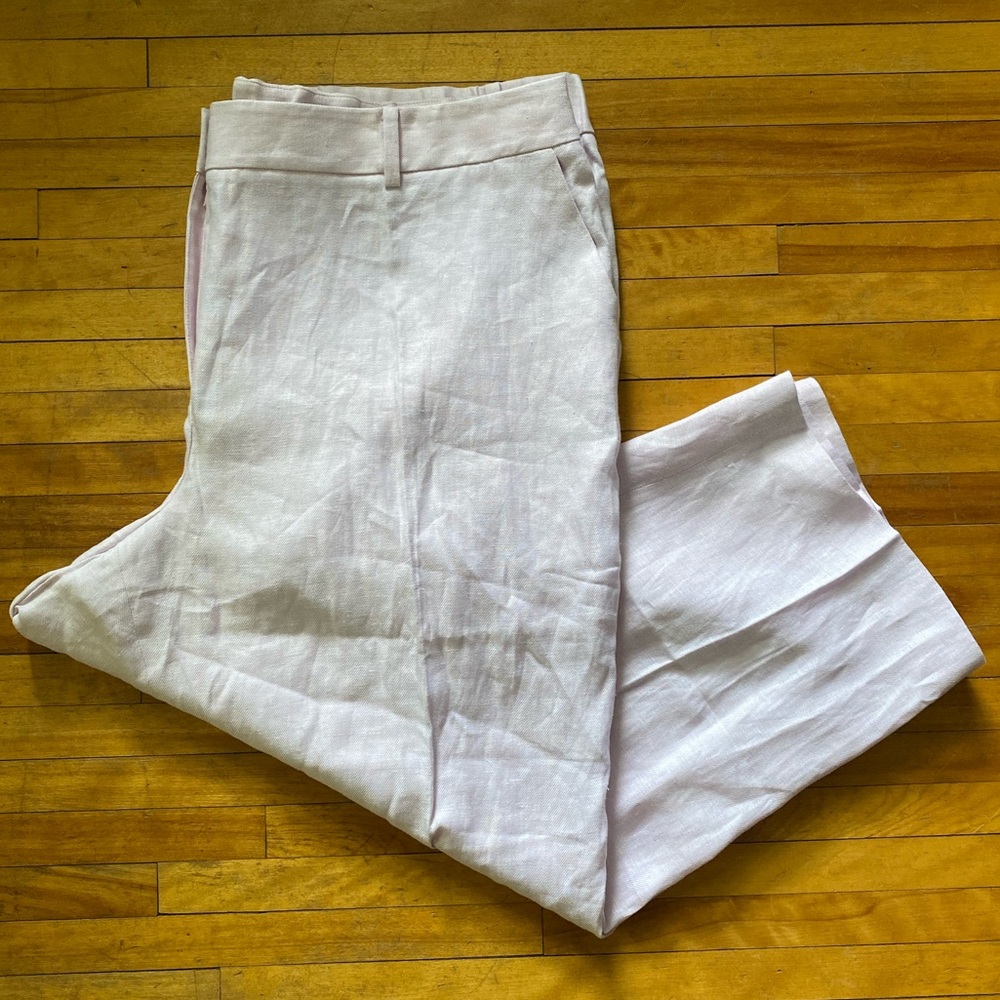 NWT Sz 20w Talbots 100% Linen Capri Pants in Lilac Color